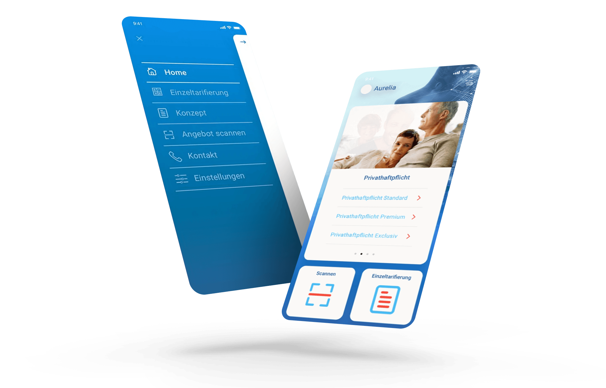 Screenshot der Aurelia Tarifierungs-App